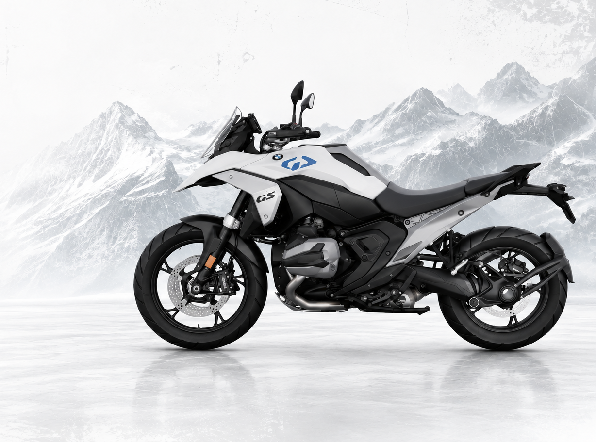 BMW R 1300 GS Adventure motorcycle with aluminium panniers